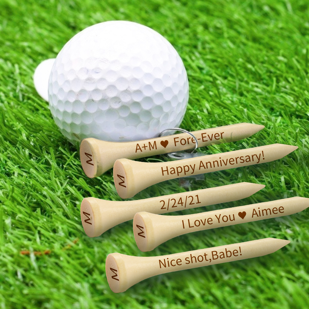 Personalized Engraved Bamboo Golf Tees with Text for Golf Training ...