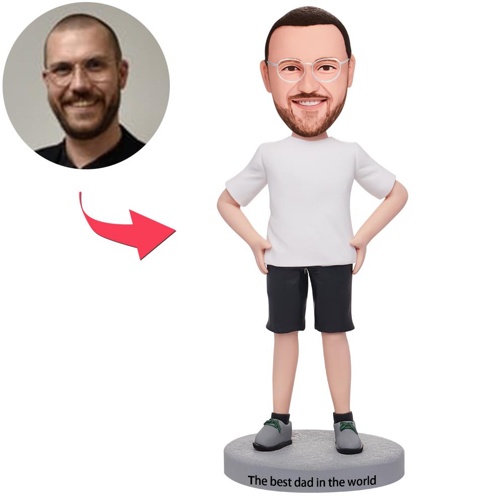 Handmade Casual Man in a Hoodie Custom Bobbleheads main image 1