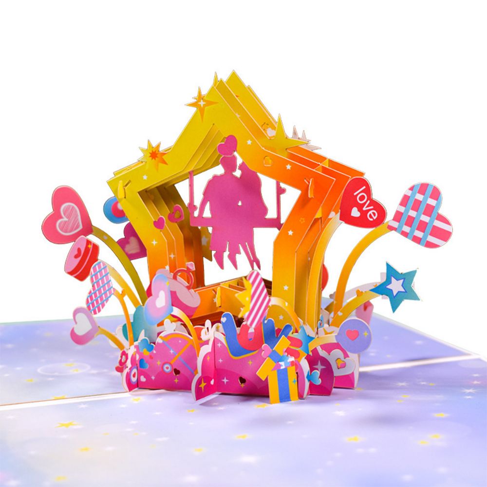 3D Creative Valentine's Day Wedding Pop Up Card Romantic Star Pop Up ...