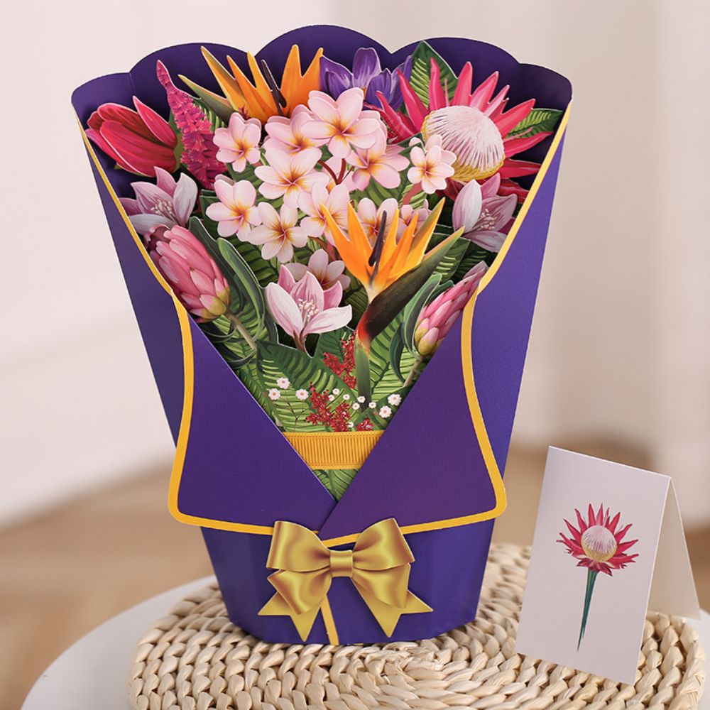 Heaven Bird 3D Pop Up Greeting Card Flower Bouquet Pop Up Card ...