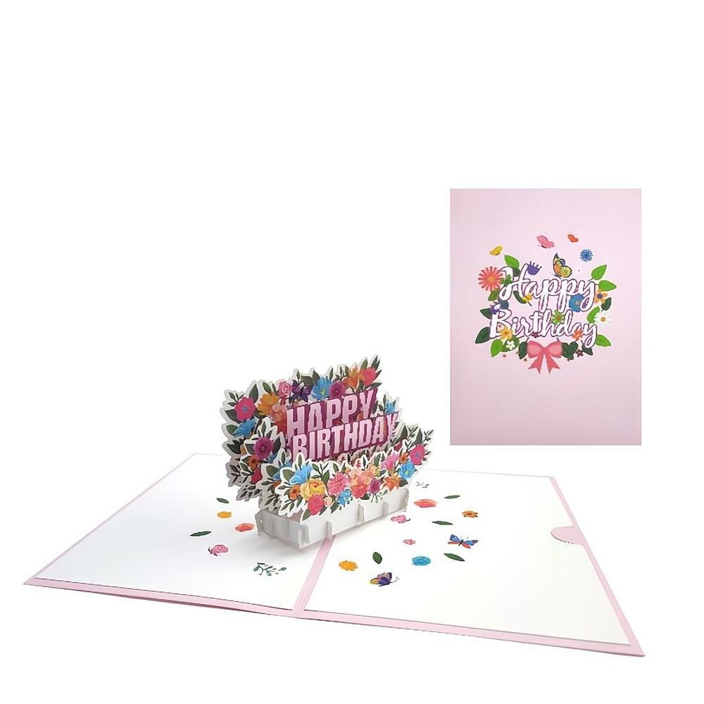 Happy Birthday Pop Up Card Flowers 3D Pop Up Greeting Card - MadeMine ...