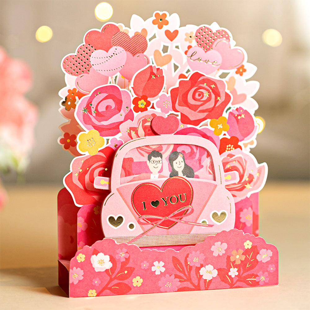 Creative 3D Pop Up Greeting Card Pink Flower Card - MadeMine Custom ...