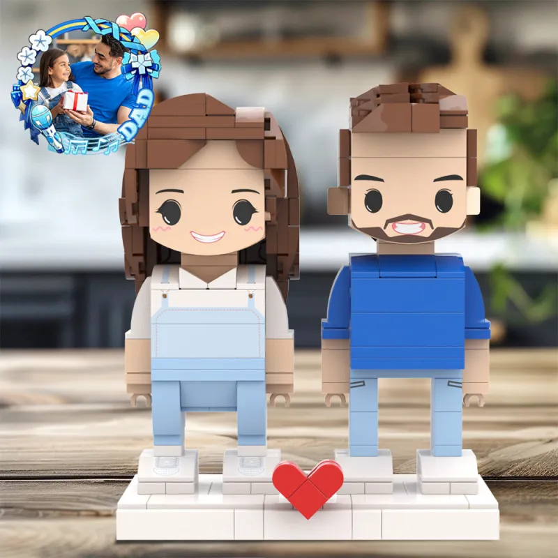 Customized Gifts For Dad and Daughter Building Block Fully Body 2 ...