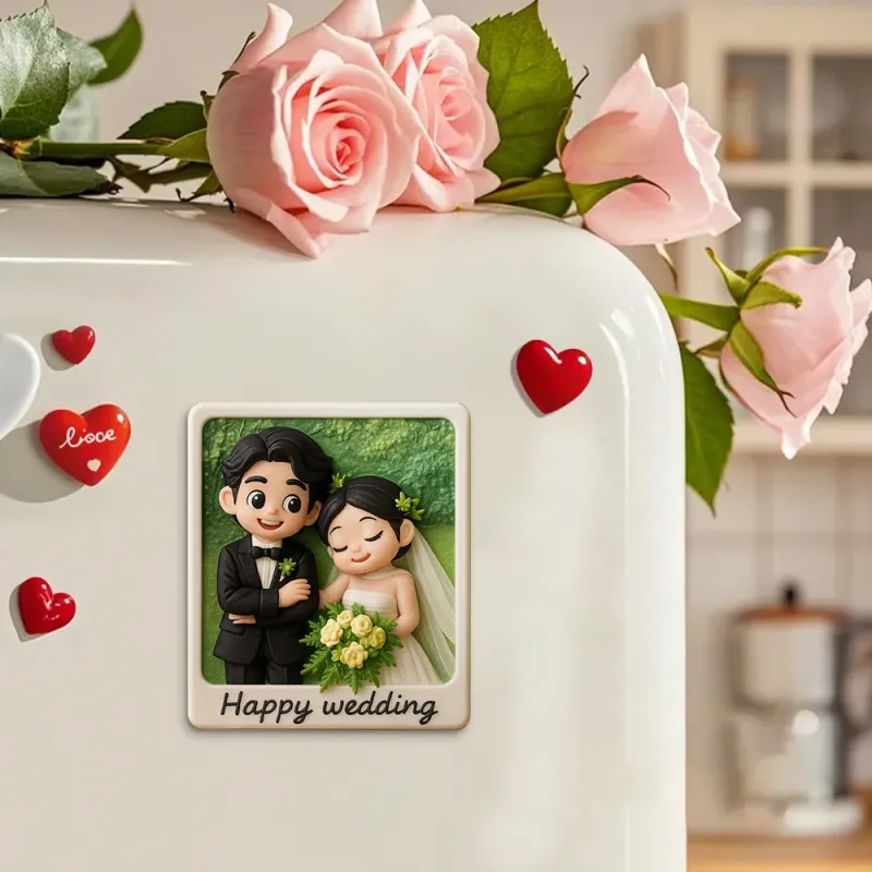 Custom 3D Printed Fridge Magnet from Photo 3D Mini Figurine ...