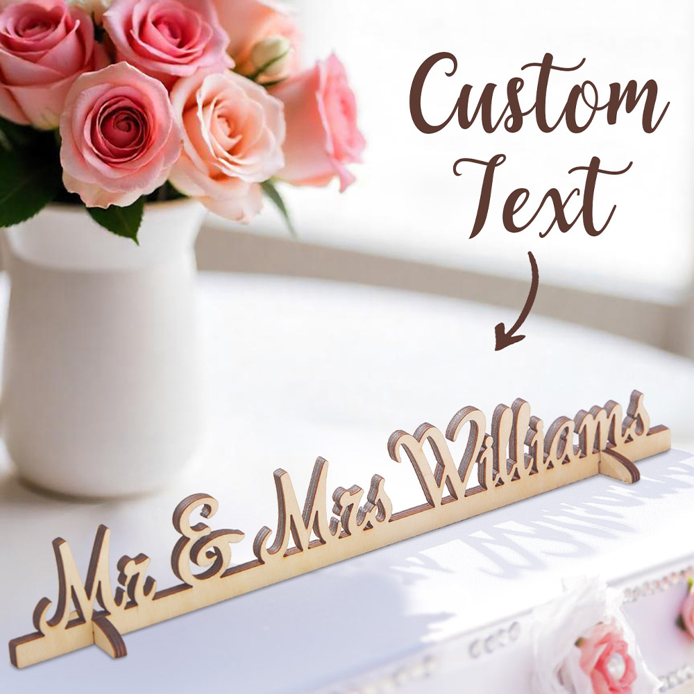 Personalized Mr and Mrs Wood Tabletop Wedding Sign Keepsake Wedding ...