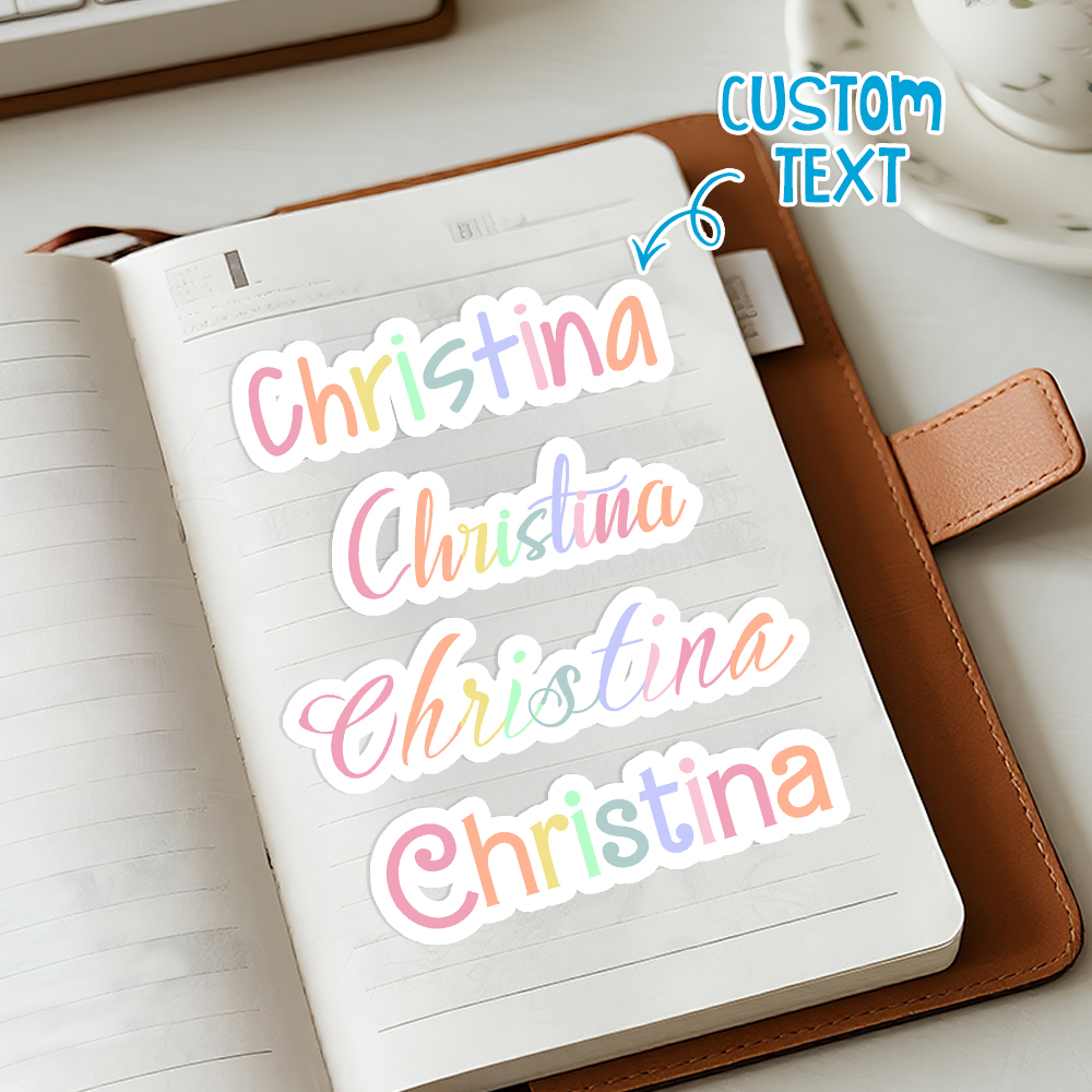Custom Name Colorful Art Font Stickers Personalized Text Stickers for ...