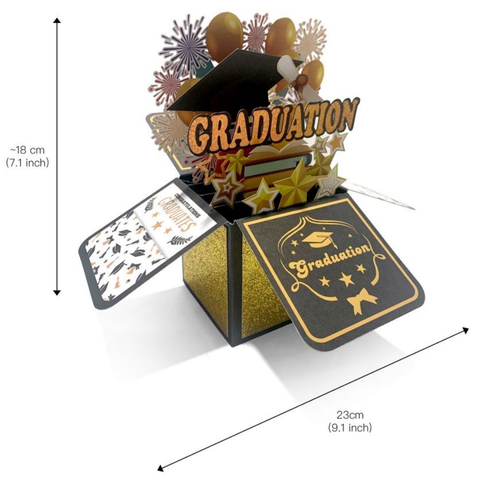 Happy Graduation 3D Pop Up Box Card Fireworks Greeting Card for ...